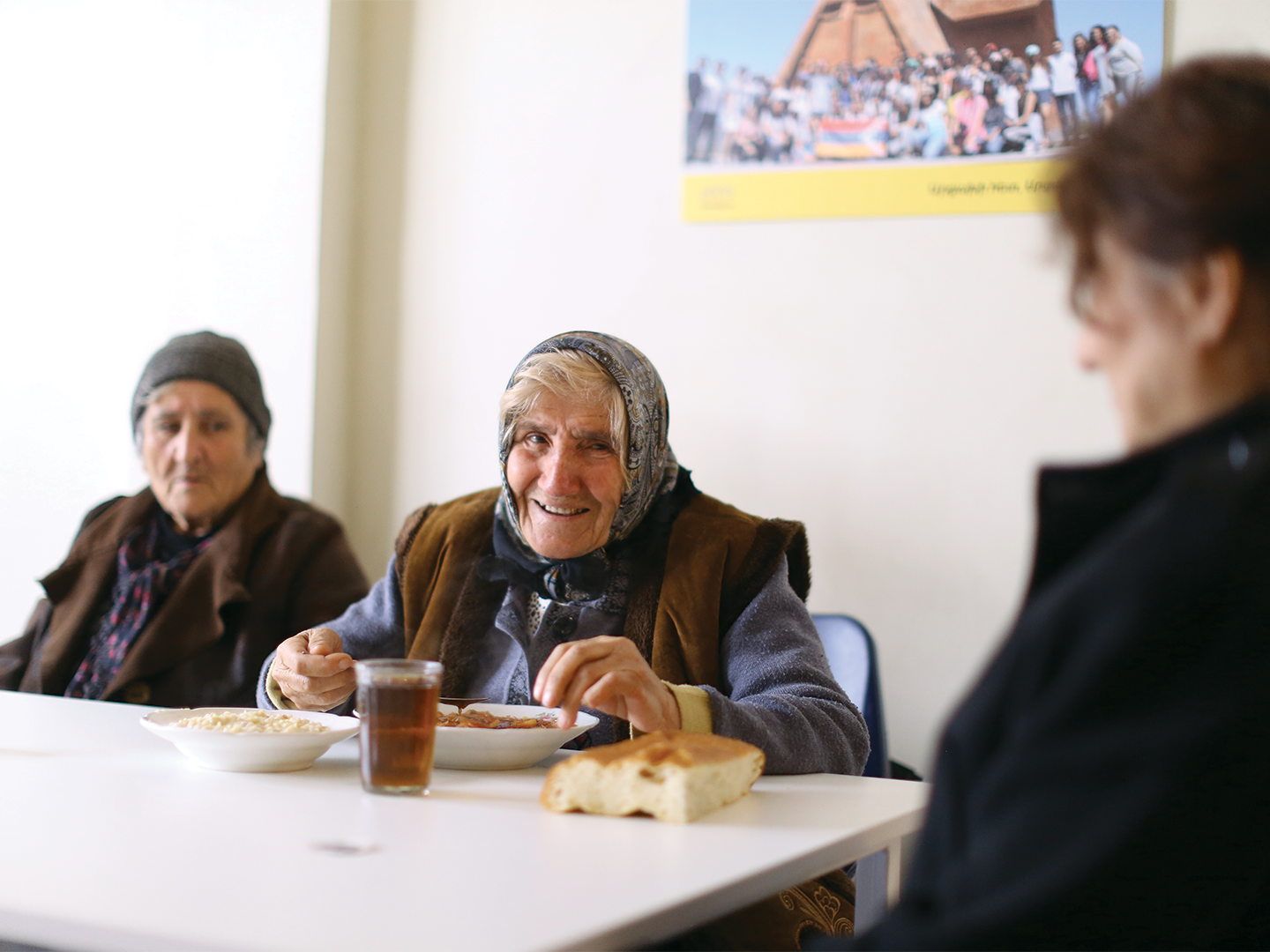 AGBU Senior Dining Centers, photo of older women eating.