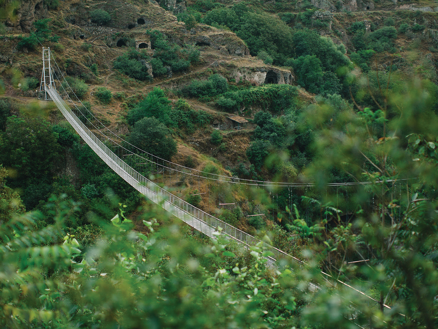 The swinging bridge in Khndzoresk connects ancient history with the modern world.