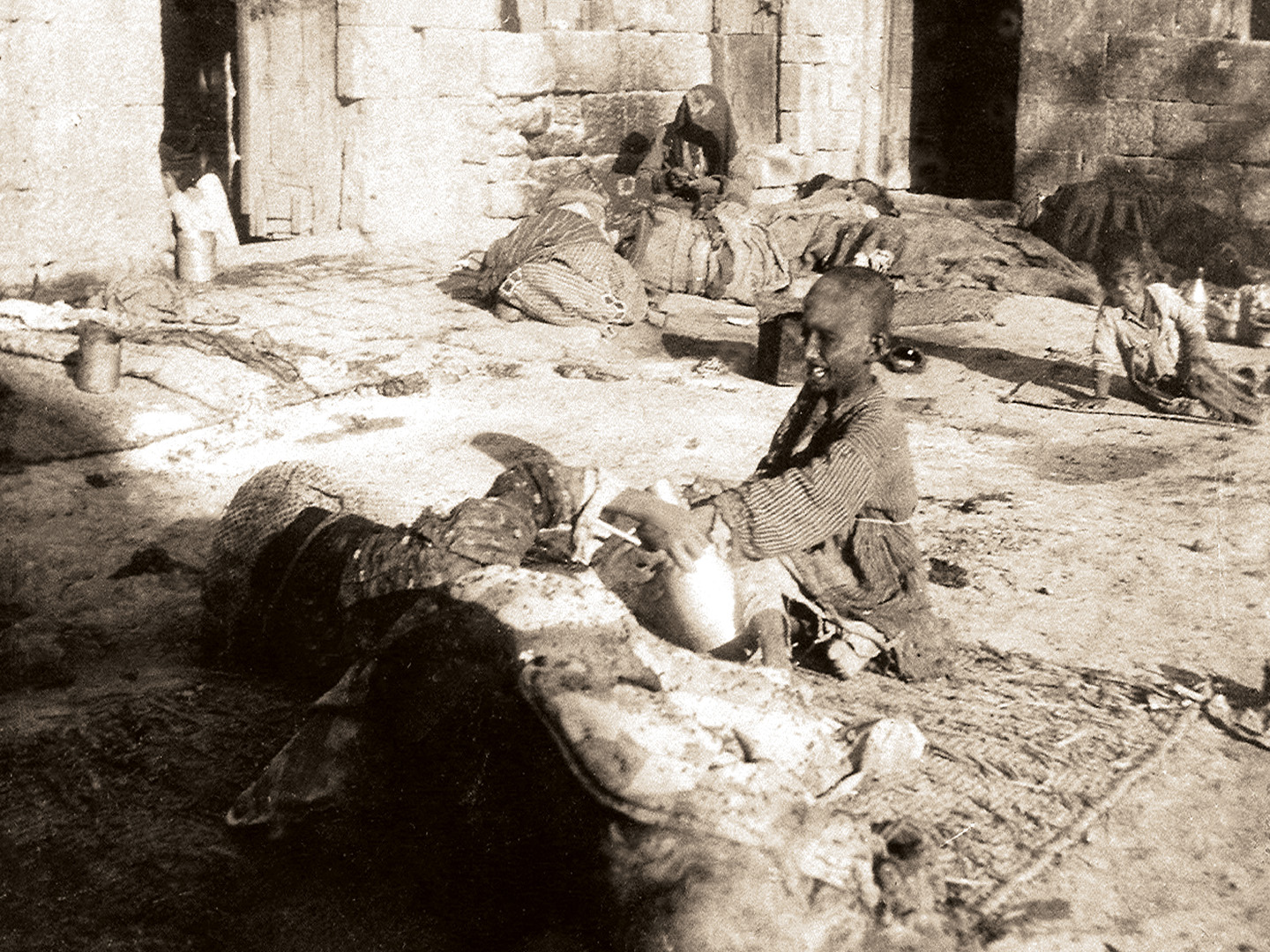 Armenian refugees in the street in Aleppo in the fall of 1915.
