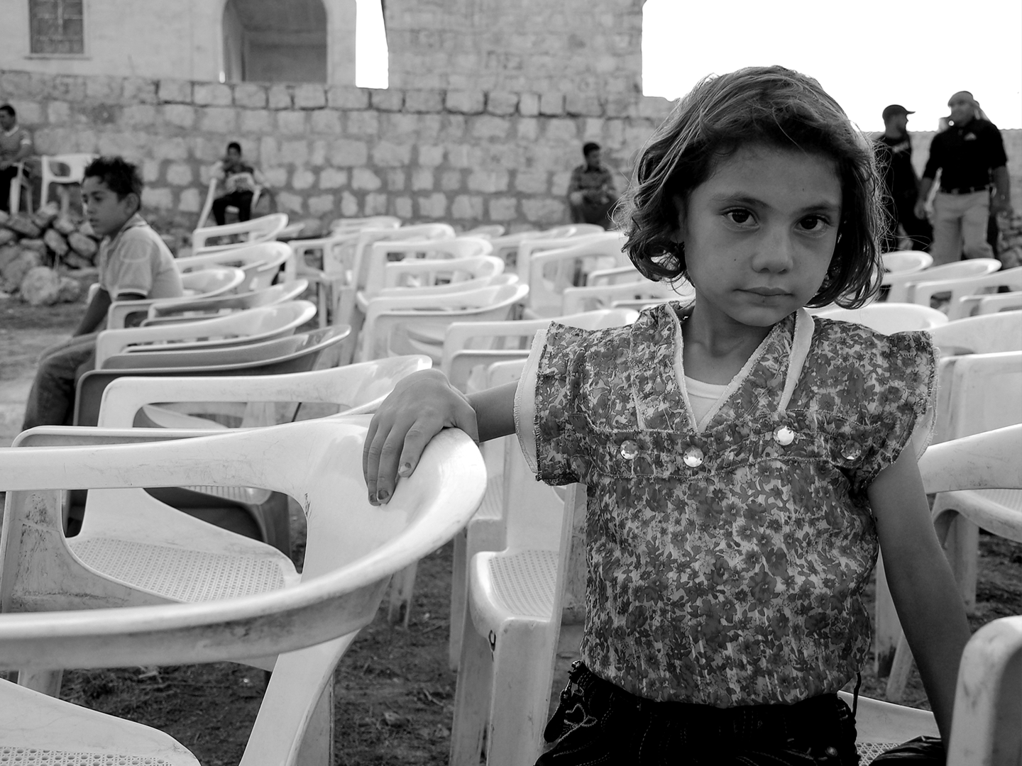 A girl affected by war in northern Syria