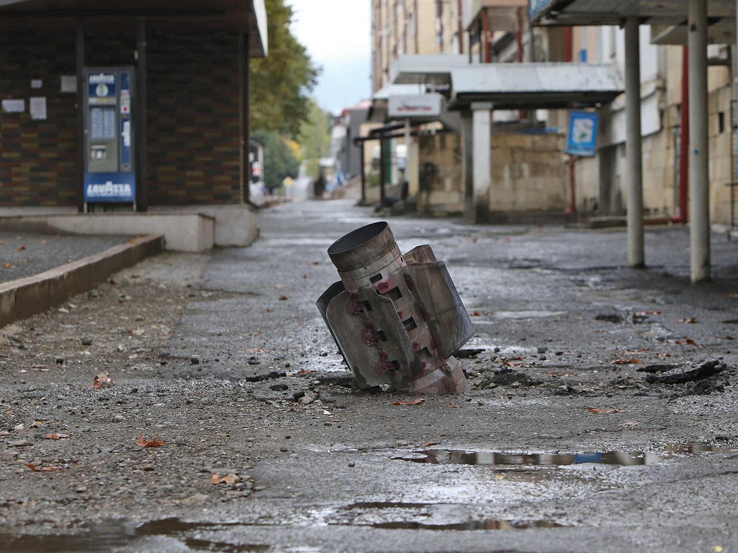 Stepanakert after Azerbaijani shelling attack in the Artsakh Republic. 