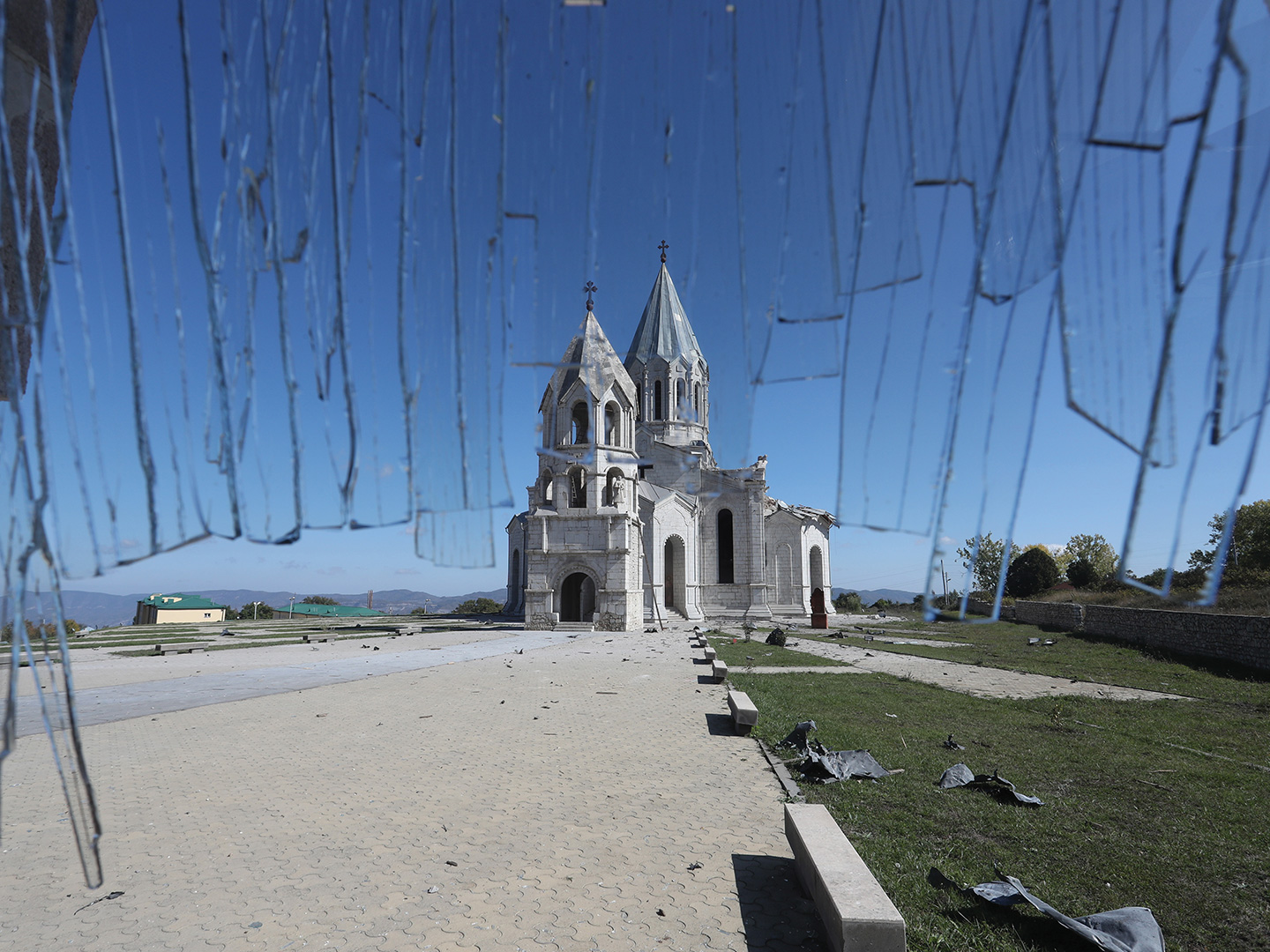 St. Ghazanchetsots church has been shelled by Azerbaijani artillery in the city of Shushi, Artsakh Republic
