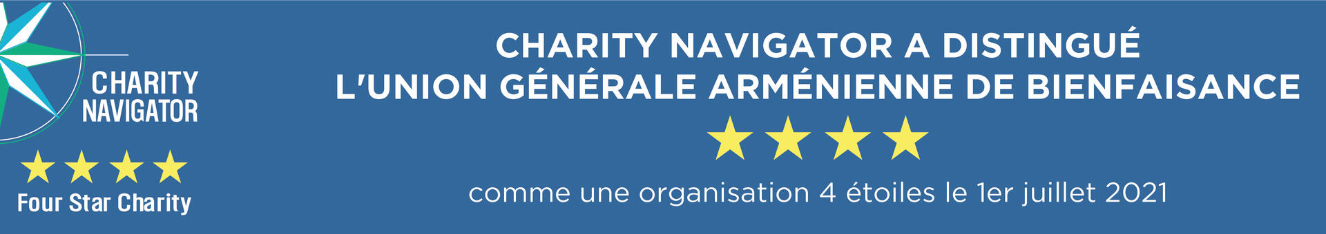 Charity Navigator a distingué l'Union Générale Arménienne de Bienfaisance