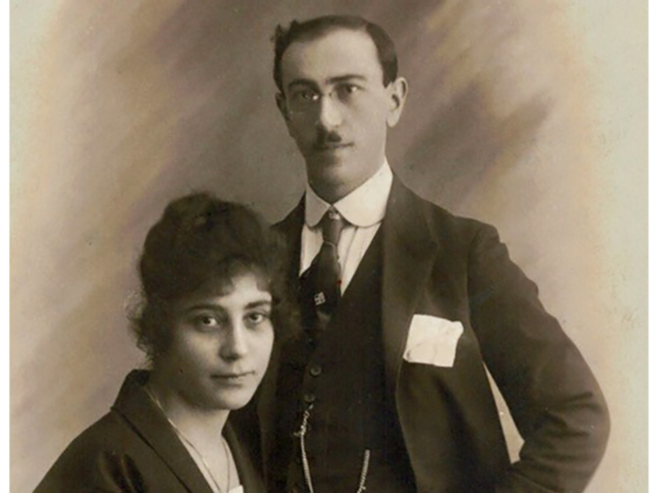 Donors Levon and Fortunée Kurkjian posing for a photograph