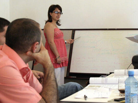 A view of the "Business English for NKR Diplomats" course fu