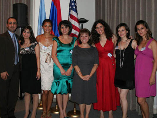 Members of the AGBU-UN SIG Group with Consuelo Vidal. From l