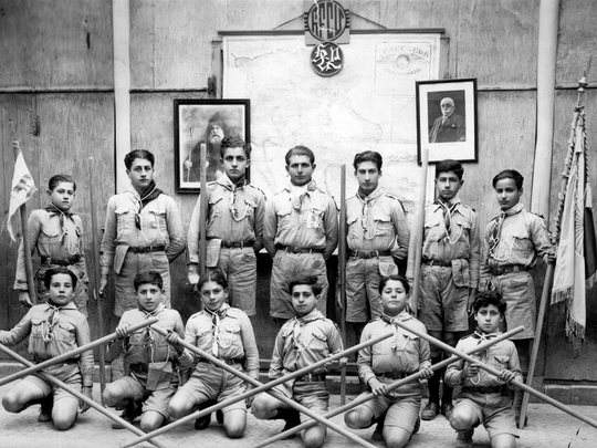 Scouts from the AGBU AYA Salhiyeh chapter around 1939