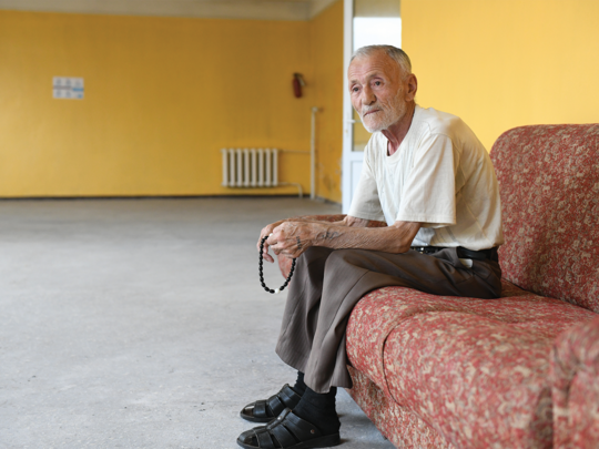 Vanik Mkrtchyan, age 78, is a retiree from Armenia’s Ministry of Transport and last resided in Martuni, Gegharkunik province before moving to the Nork Nursing Home in 2018. He also spent some of his youth in an orphanage. Ironically, shortly after this photo was taken, a grandson took Vanik in to live with him.