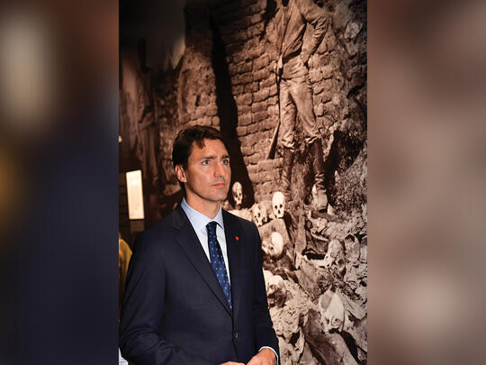 Prime Minister Trudeau visits the Armenian Genocide Museum- Institute, making history as the first Canadian Prime Minister to do so.