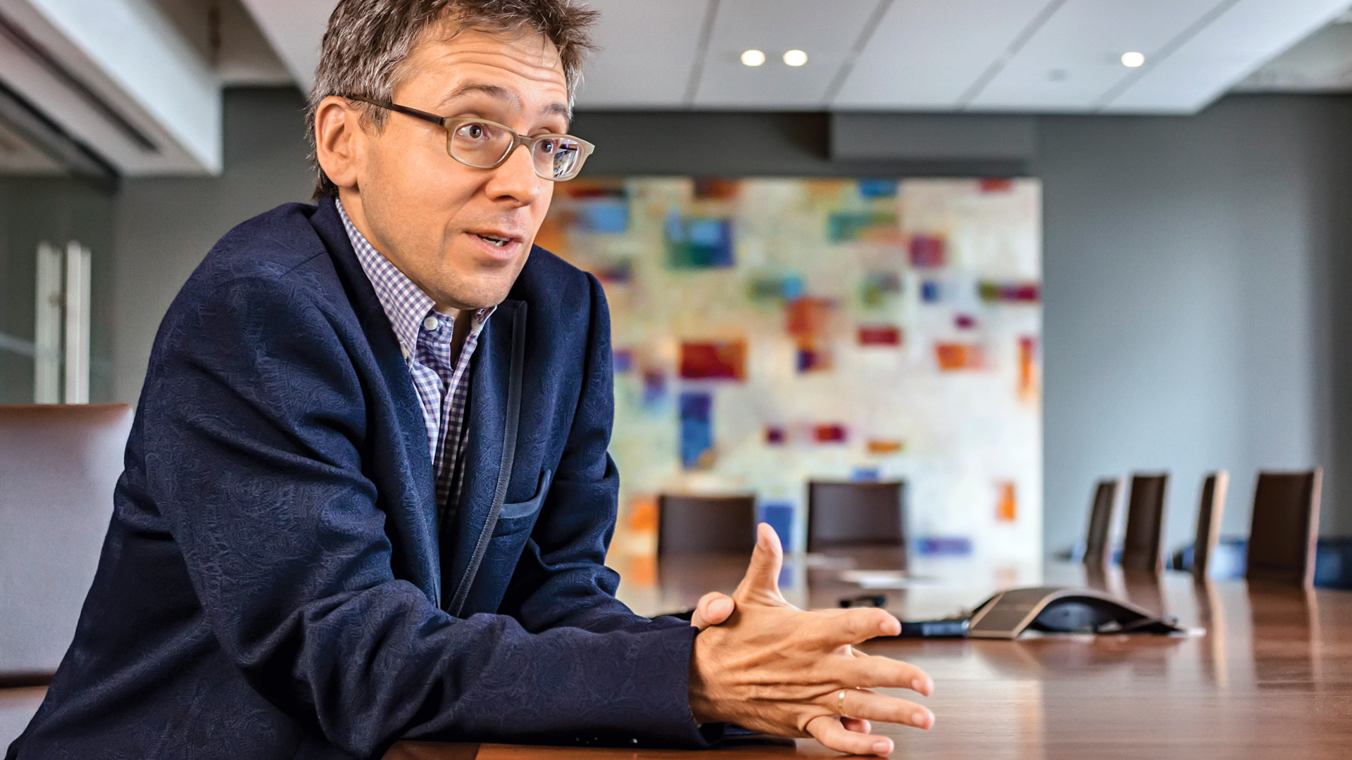 Ian Bremmer inside the Eurasia Group Headquarters on 5th Avenue in Midtown New York
