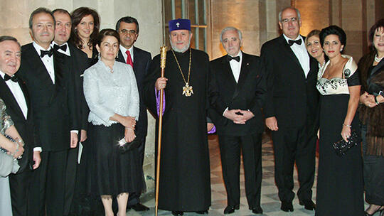 Charles Aznavour with His Holiness Karekin II, AGBU Presiden