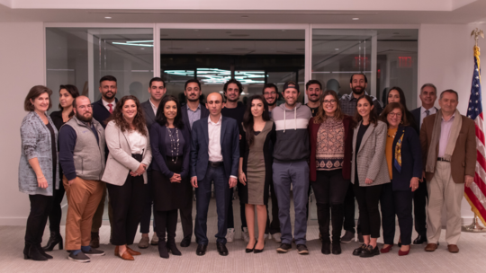 Members of the AGBU Young Professionals of Greater New York with Minister Artak Beglaryan, advisor David Akopyan, and members of the AGBU Central Board.